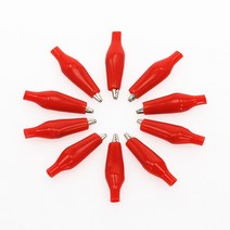악어클립 케이블 집게 10pcs 2.8cm 절연 부팅 금속 전기 테스트 28mm 리드 다채로운 작은 클램프, 빨간색