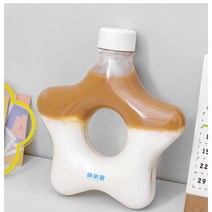 별모양 스타 플라스틱 대용량 휴대용 물병 특이한 물통, 화이트700ml