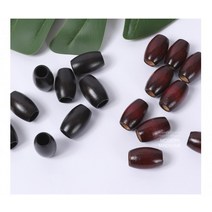 우드비즈 2컬러 (1세트 4개) 타원형 나무구슬 재료