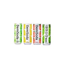 데미소다 4종 20캔 애플 피치 레몬 청포도 혼합 250ml, 1세트