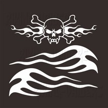 할리데이비슨 스트리트 글라이드 96~13년 튜닝스티커 커스텀 필름 DIY 데칼 드레스업, 해골 화염