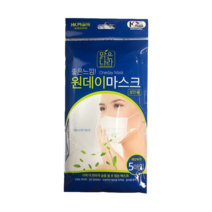 맑은나라 좋은느낌! 원데이마스크 화이트 5매입, 5개
