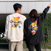 8995샵 남녀공용 커플 심슨 콜라보 맨투맨 3색 가을 캠핑룩 겨울 트윈룩 시밀러룩