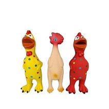 PetLike 913599 Squeaky 강아지 장난감 라텍스 츄잉 소형 중형견용 고무 치킨 세트 3팩, 3 pack