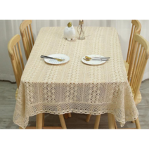 후아나야 레이스 테이블보 빈티지 베이지 식탁보, 4인용(40x180cm)