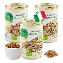 COOP 비비베르데 이탈리아 유기농 렌틸콩(렌즈콩) 400g 무첨가물 Non GMO, 3개