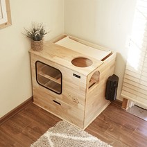 파파냥 고양이 원목 가구형 화장실 캣 하우스 겸용 해먹형(A-1) 통로형(B-1) PN0002, B형(통로형), 미포함