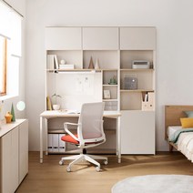 리바트하움 오브제 1400 6단 학생 책상세트 일반형(도어/조명), 샌드오크