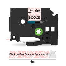 231 표준 및 패턴 라벨 테이프 호환 형제 P-터치 12mm 검정색 tze-231 용 PTD200, 15 Pink Brocade_03 12mm