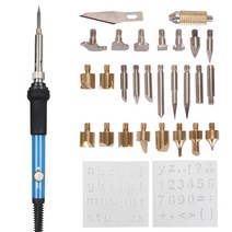우드버닝기 고주파인두기 우드 버닝 28in1 목재 굽기 조각 Pyrography 펜 키트 60W 온도 조절 220-450 C 납, [02] 한국플러그, 02 EU