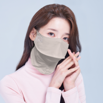 미소스 쿨 쉬폰 골프마스크 자외선 차단 여성용, 그레이