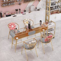 상업용 가구용 모던 강화 유리 네일 스테이션 매니큐어 심플 라이트 럭셔리 고급 스토어, 02 Grey-140cm