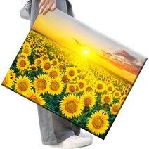 FASEN 사은품+액자 캔버스형보석십자수 DIY세트 라운드 비즈 40 X 50cm, FSE19.해바라기꽃