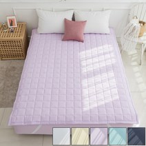 숙면에 눕다 고정밴드 알러지케어 진드기방지 누빔 항균 침대패드 SS Q 슈퍼싱글 퀸, 라벤더