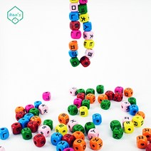 한글놀이 자음 나무조각 줄에끼는비즈 팔찌 목걸이