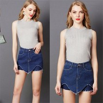 에스이엔몰 에스이엔몰 숏 랩스커트 여름 진청 빅사이즈 데님 팬츠 (7266549)