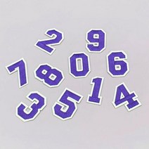의류 패치 숫자 보라 열접착패치 의류리폼 옷리폼 의류자수 와펜