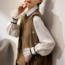 돌돌이니트 여성 조끼베스트 가을겨울 민소매 나시 코트 2062620675