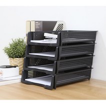 데스크 정리함 서류정리 이면지보관 용지함 화일박스, 세로 블랙