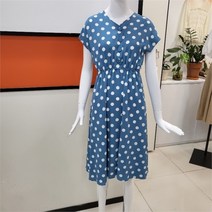 [에페] DP01 브이넥 도트 플레어 원피스 SPB2OP0401