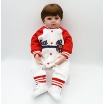[브리튼] 60cm 실리콘 리본돌 인형 Lifelike 유아 스포츠 소년 소녀 아기, [01] 60cm, [02] blue eyes