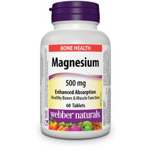 웨버내추럴스 [웨버네추럴] 마그네슘 500mg 60정 캐나다 내수용 건강식품 베스트셀러, 3병