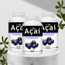 브라질 아사이 베리 500mg 비타민 C 리치 분말 캐나다 영양제 200캡슐 3개