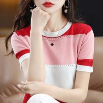YAPOGI 여성용 데일리 베이직 울 니트 스웨터 반팔 티셔츠