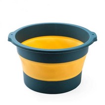 스팀 습식 건식 좌 편백 족욕기 찜질기 실리콘 접는 Footbath 배럴 Heightening 가정용 휴대용 Acupoint 마사지 발 목욕 Foldable 분지, [02] Yellow
