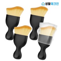 생활체크인 퍼펙트 브러쉬 차량 내부 청소솔 액정모니터 에어커 틈새청소 키보드 피규어 청소 세차 디테일링브러쉬 청소용 세척 솔 셀프세차장솔 청소용브러쉬 차량용 빗, 4개