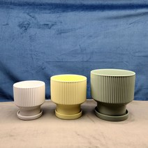 모던 도기 화분 콤포트 엣지 세로줄 11x11cm, 11x11cm 화이트