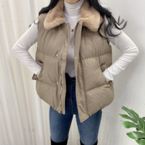 스트릿제이 여자 퍼 조끼 패딩