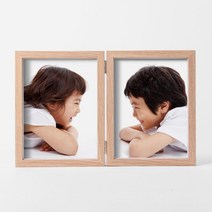 2단 돌사진 아기 더블 세우는 액자 소형액자 탁상