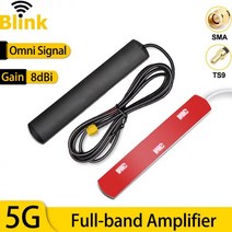 5G 풀 밴드 옴니 안테나 8dbi 증폭기 4G 3G 2G GSM 네트워크 신호 부스터 야외 DTU 와이파이 라우터 모뎀 안테나 수신기 TS9, White TS9