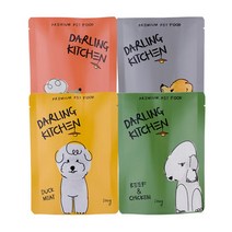 달링키친 강아지 자연화식 사료 4종 세트, 소 + 닭 + 오리 + 연어, 100g, 3세트
