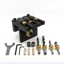 3 in 1 조정 가능한 포켓 우드 다웰 지그 드릴 키트 6810mm 드릴 비트 목공 드릴링 가이드 포지셔너 펀치 로케이터 포함, 3 in 1 슈트