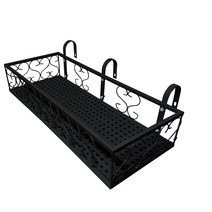 모칸도 베란다 화분걸이대 라운드형(50x20cm고층용) 고리 3개형, 01.화분걸이대(라운드형)50x20블랙