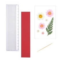 [바보사랑] 아크릴자(평면) 만들기세트 빨강배경지(압화디자인), 상세 설명 참조