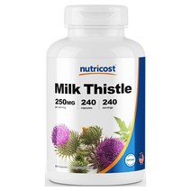 뉴트리코스트 밀크 씨슬 250mg 캡슐 240개입 1개 1서빙 250mg 240회분 Milk Thistle Capsules [240 CAPS], 240캡슐