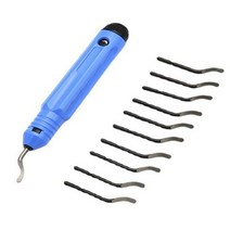 가정용공구세트손잡이 버 금속 수리 디버링 도구 10pc 라우터 비트 로타리 Deburr 블레이드 수지 PVC 및 3D, 01 blue and black