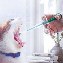 고양이 강아지 물약주사기 알약주사기 필건, 녹색