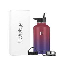 Hydrology 물병 - 510g(18 온스) 623g(22 907g(32 1133g(40 1814g(64 온스) 3개의 뚜껑 달린 진공 단열 스테인리스 스틸 와이드 마우스 하, Man of Steel
