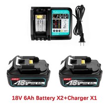 견고한 충전식 리튬 이온 배터리 마끼다 호환 호환 18V 6Ah BL1840 LXT400 6000mAh, [01] 18 볼트, [03] MT18V6A X2  X1, 03 MT18V6A X2  X1_01 18 볼트