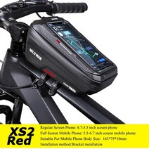 킥보드가방 전기 로드 자전거 핸들바 방수 캐링백 투어백 야생 남자 산악 전면 러 6.7 인치 휴대 전화 케이스 탑 튜브 사이클링 액세서리 가방, xs2 레드