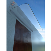 비 막이 고정식어닝 가정용 처마 발코니 그늘 천막, 500x1200 투명 파사드 설치