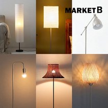 마켓비 장스탠드 전구포함 스탠드조명 무드등 조명등 거실 플로어 MK0007, PAUSA-블랙