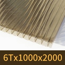 PC판 폴리카보네이트 복층PC판 렉산 6 1M x 2M (1장)(2장), 6. PC판 6T(투명) 1M x 2M (2장)