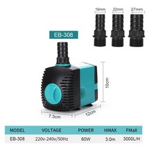 3W 10W 250W 35W 60W 매우 조용한 잠수정 WATERPUMP 분수 펌프 필터 물고기 연못 수족관 물 펌프 탱크 분수 220V-240V, 60W|UK Plug