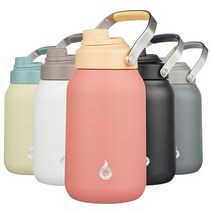 BJPKPK 1.9L(0.5갤런) 단열 물병 금속 손잡이 BPA 프리 뚜껑이 있는 1.9L(64온스) 식기세척기 사용 가능한 보온병 대형 스테인리스 스틸 체육관 스포츠 밀키 화이, Pink