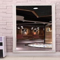 미용실경대 미용 거울 이발소 특별 거울 헤어 살롱 거울 바닥 거울 단면 프레임 화장 거울 매달려 미르, 18.190X67CM